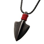 Inox Antiqued Gun Metal Arrowhead Pendant with Chain - 22"