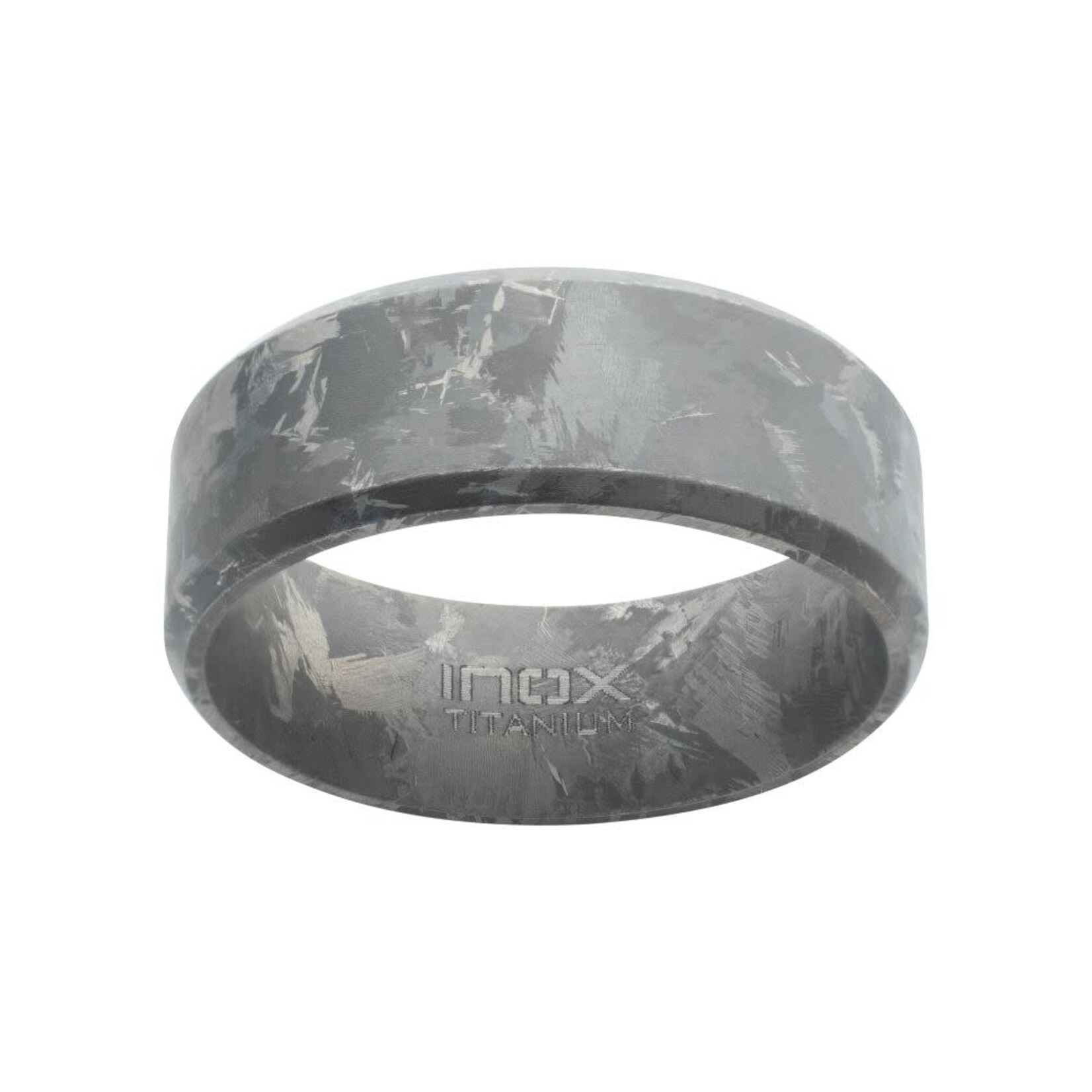 Inox Titanium Beveled Frosted Ring