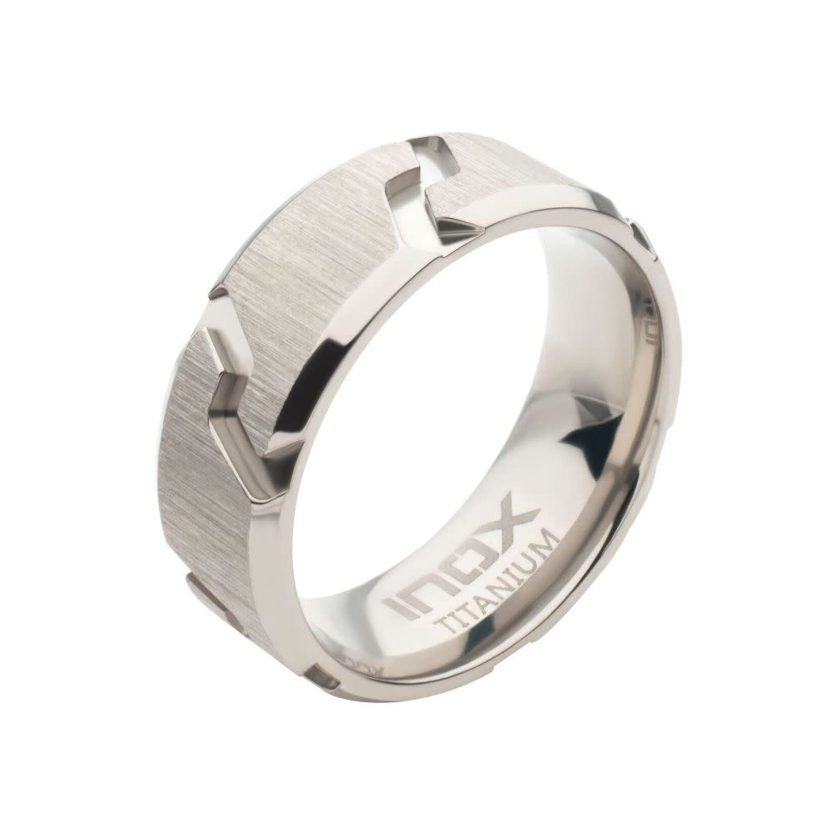 Inox Titanium Tread Pattern Ring