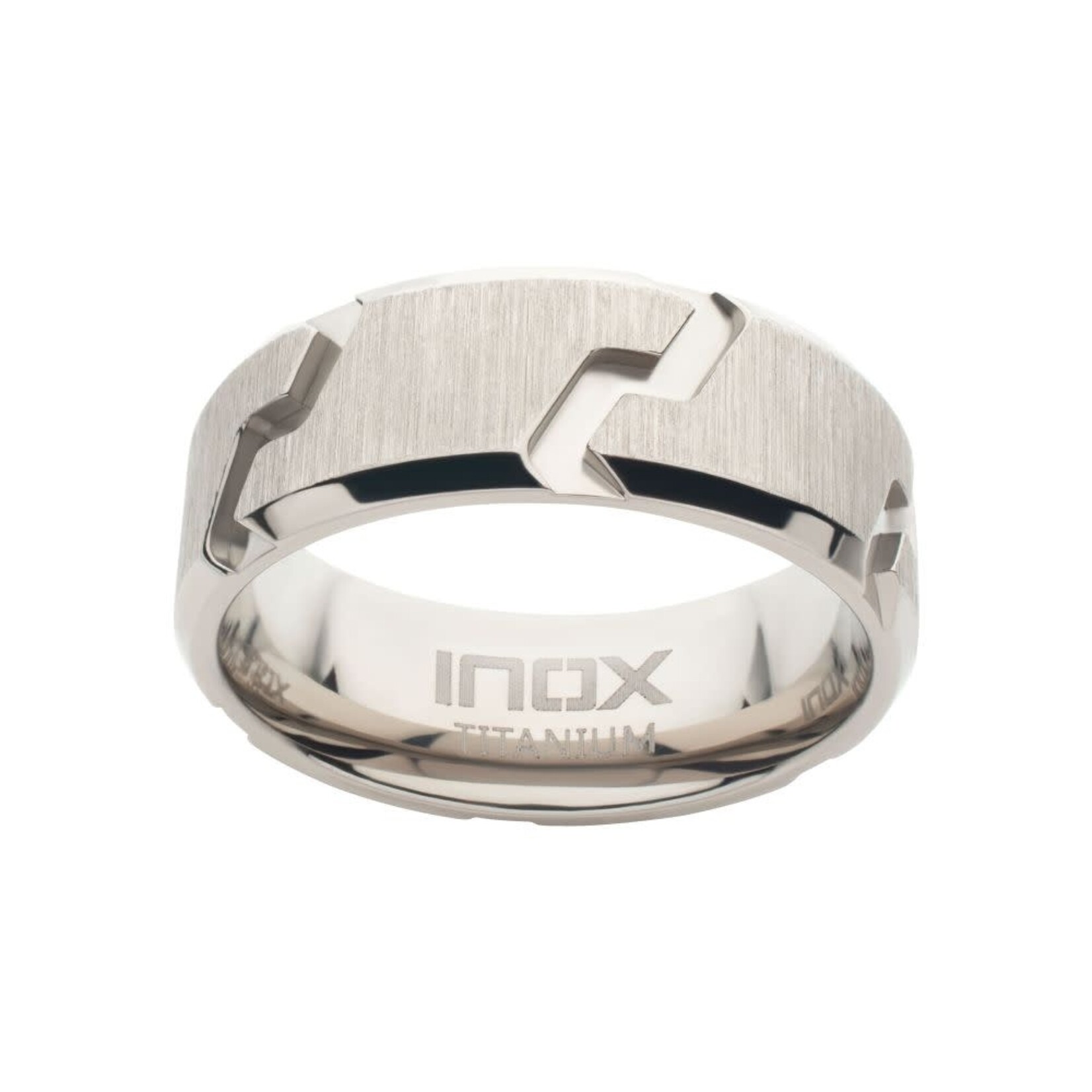 Inox Titanium Tread Pattern Ring