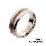 Inox Tiger Eye Stone Inlay Comfort Fit Titanium Ring