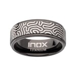 Inox Titanium Black IP with Brain Coral Pattern Comfort Fit Ring