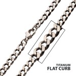 Inox 4.35mm Titanium Flat Curb Chain Necklace with Lobster Clasp