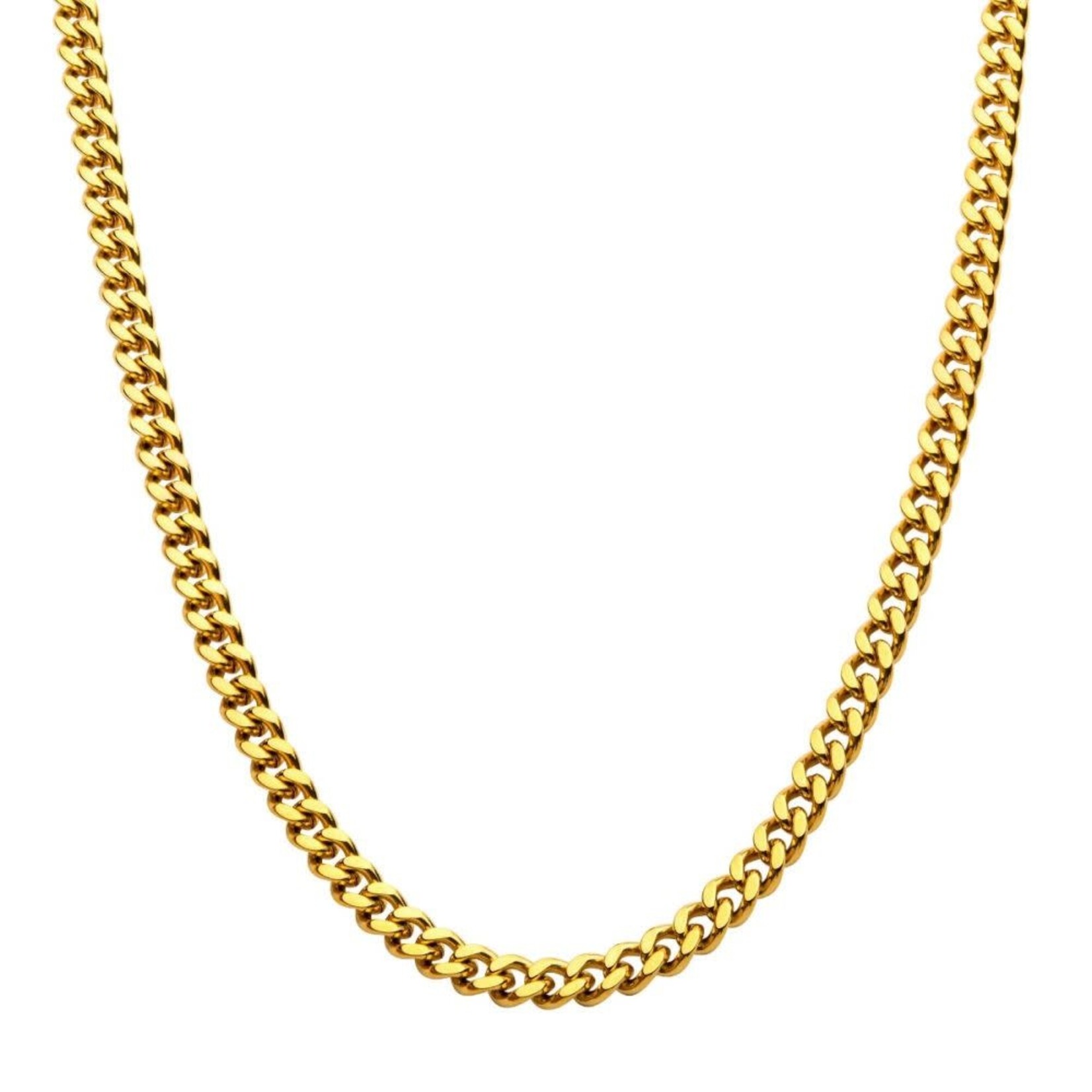Inox 8mm 18Kt Gold IP Miami Cuban Chain Necklace