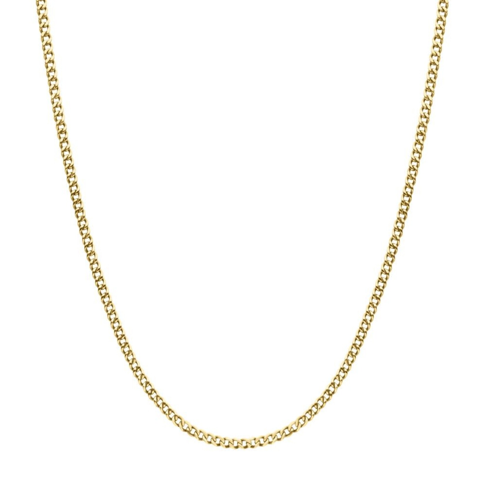 Inox 3.5mm 18Kt Gold IP Titanium Flat Curb Chain Necklace 16"