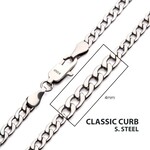 Inox 4mm Steel Classic Curb Chain Necklace