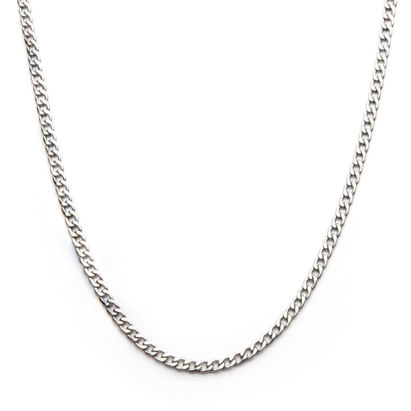 Inox 4mm Steel Classic Curb Chain Necklace
