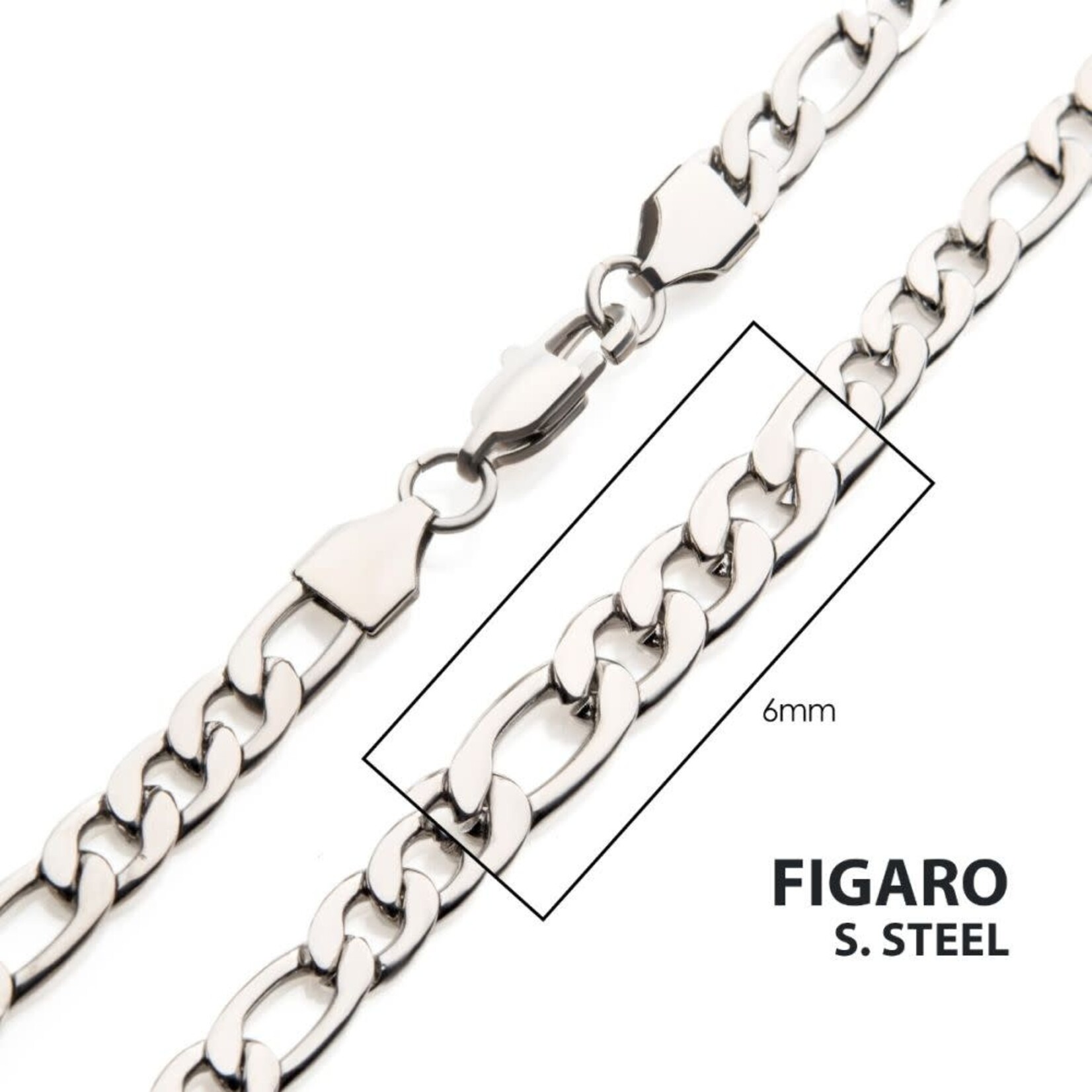 Inox 6mm Steel Figaro Chain