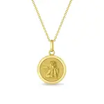 In Season 14k Gold Guardian Angel Medal Pendant/Necklace