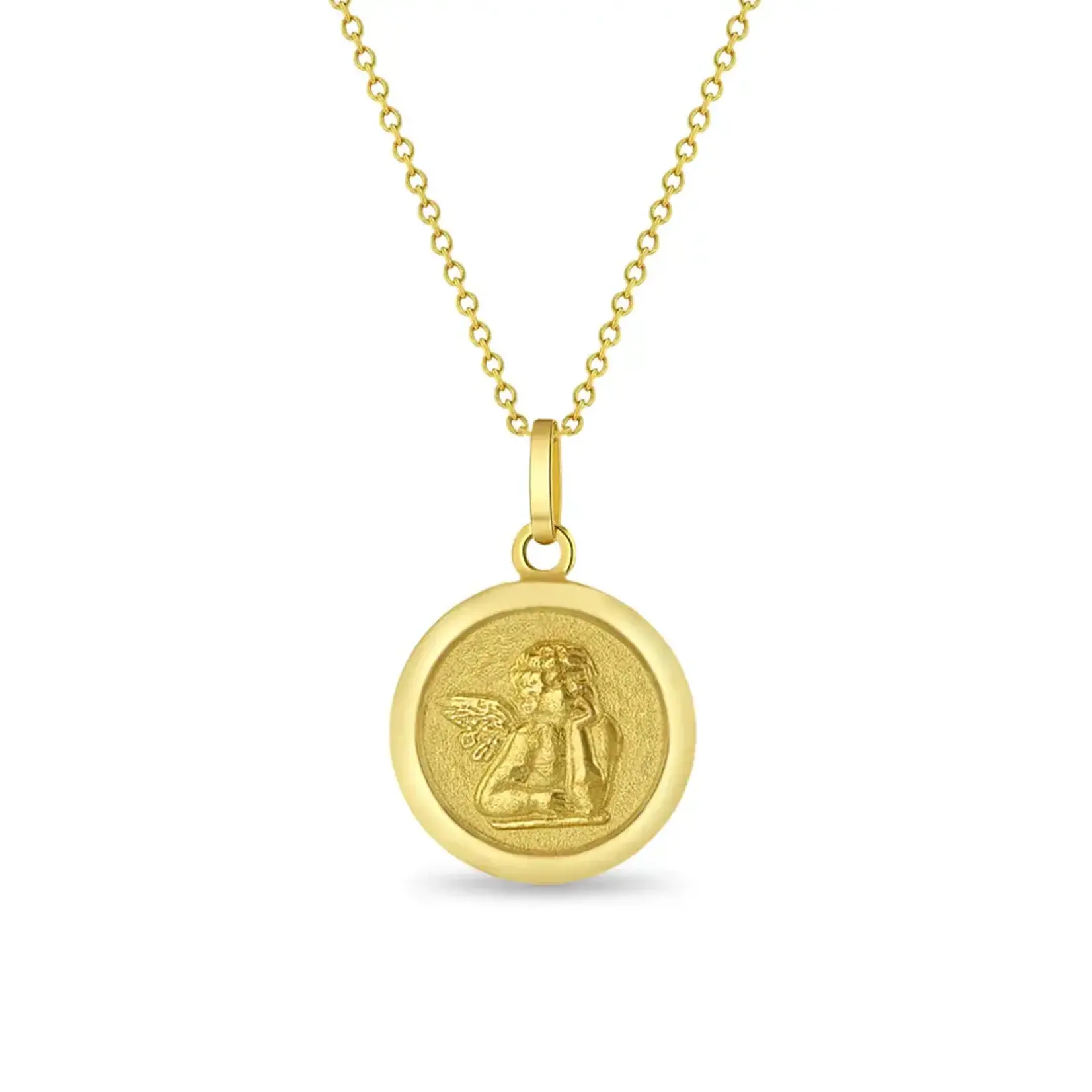 In Season 14k Gold Guardian Angel Medal Pendant/Necklace