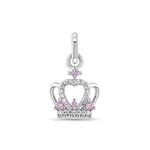 In Season SS Crown Pink & Clear CZ Charm
