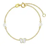 In Season 14k Gold 5.5" Mother of Pearl Butterfly Bracelet