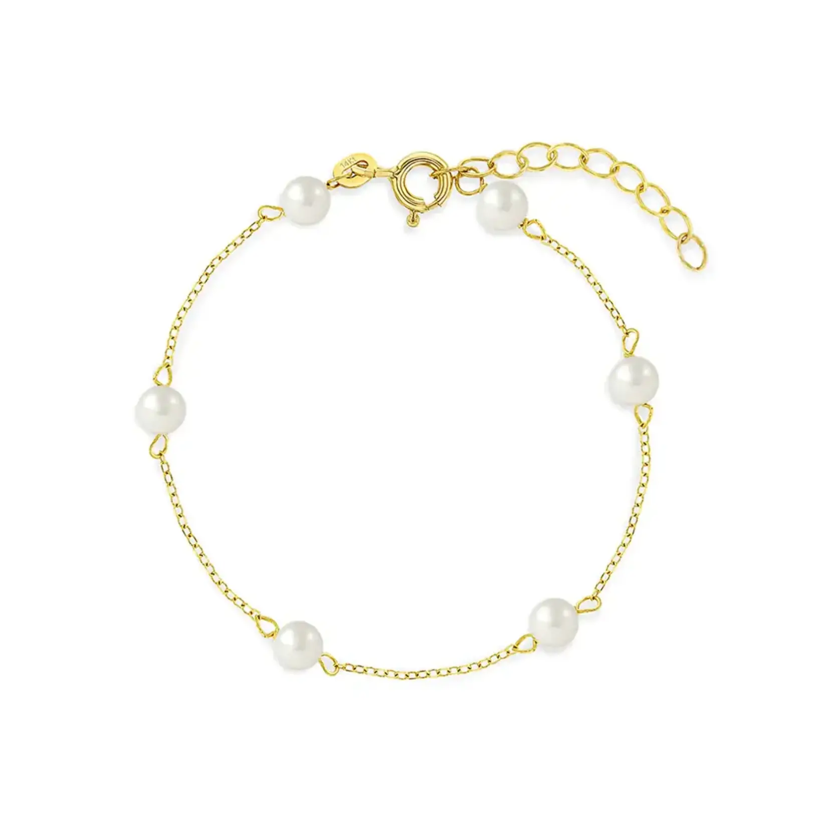 In Season 14k Gold 5-6" 4mm Freshwater Cultured Pearl Bracelet
