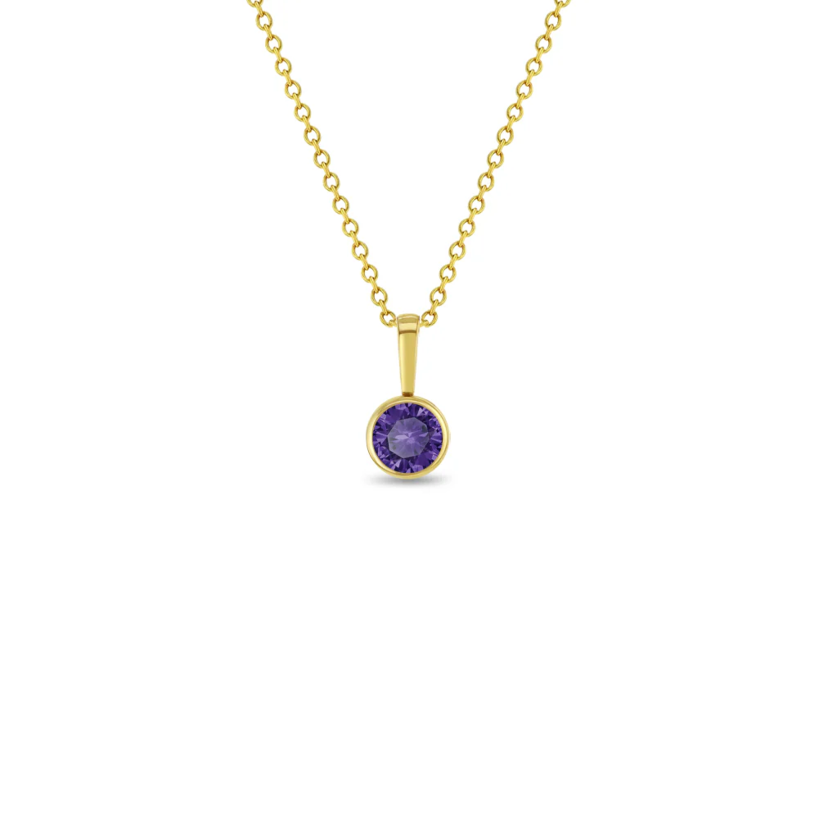 In Season 14k Gold Feb. Amethyst CZ Birthstone Necklace