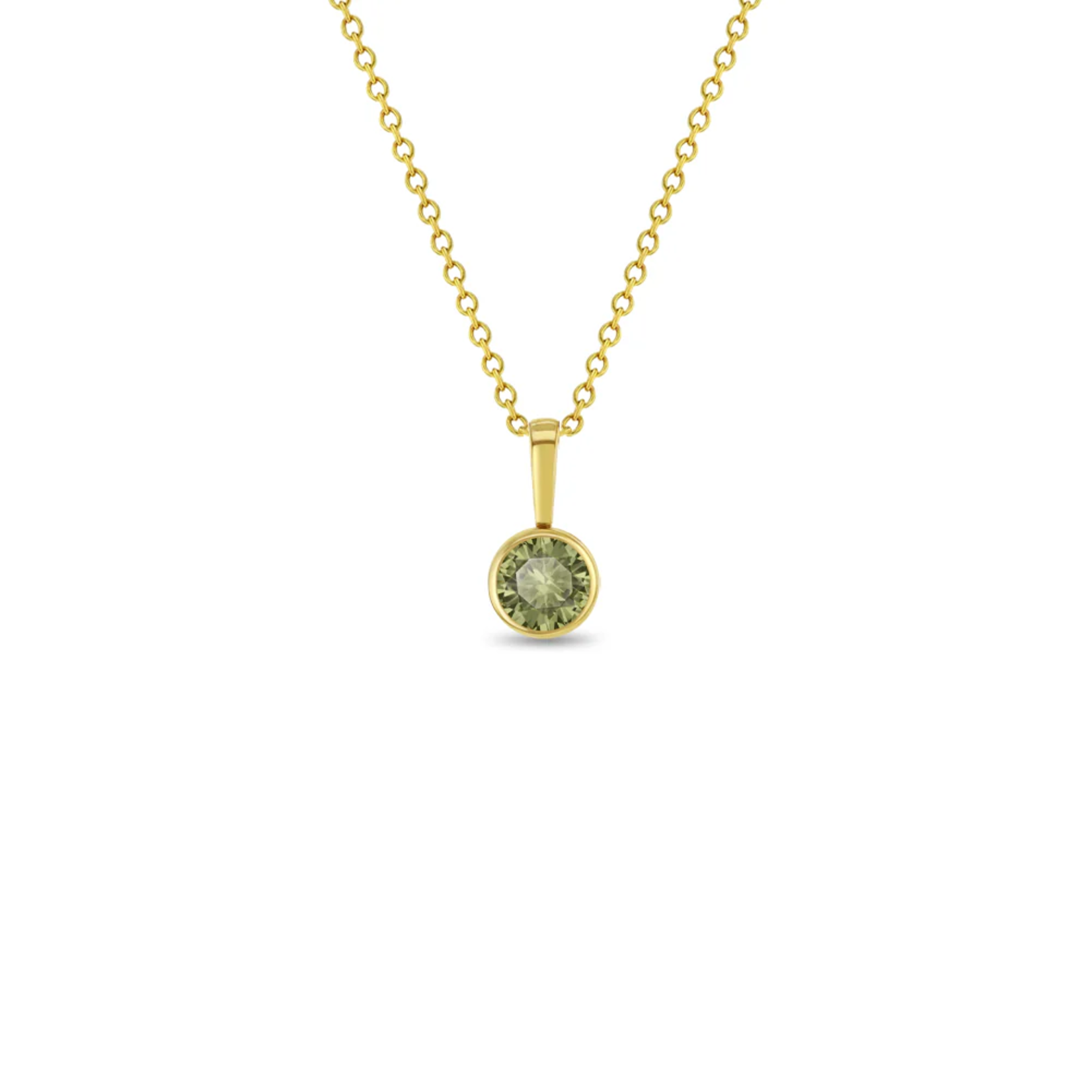 In Season 14k Gold Aug. Peridot CZ Birthstone Necklace