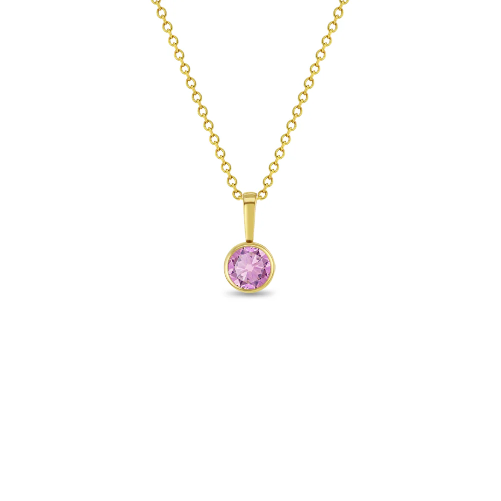 In Season 14k Gold Oct. Pink Tourmaline CZ Birthstone Necklace