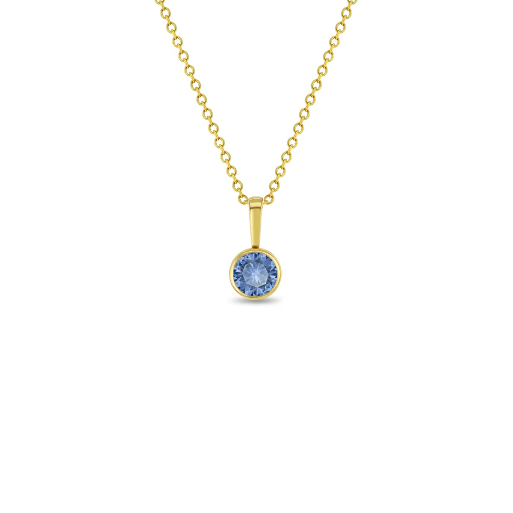 In Season 14k Gold Dec. Blue Topaz CZ Birthstone Necklace