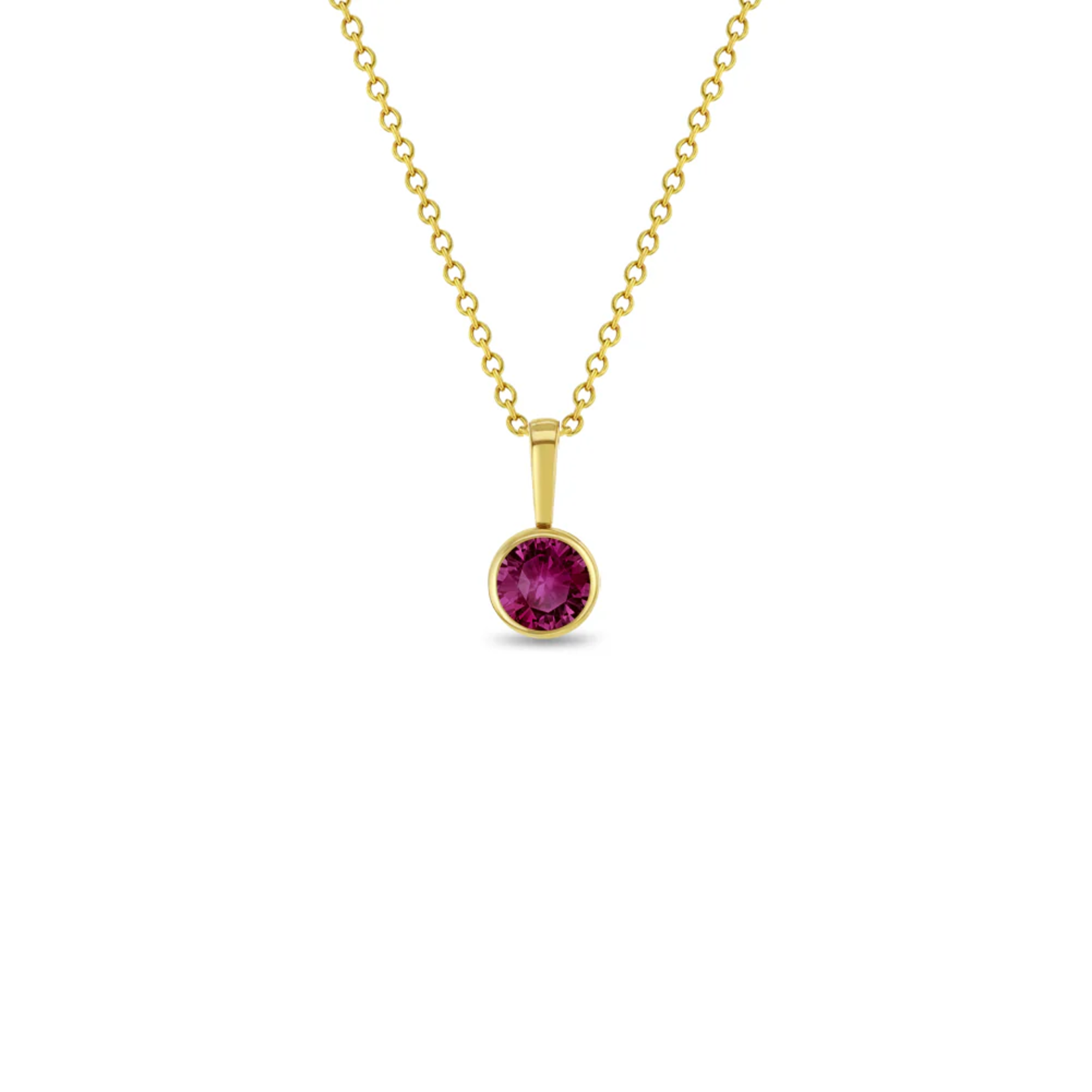 In Season 14k Gold July Ruby CZ Birthstone Necklace
