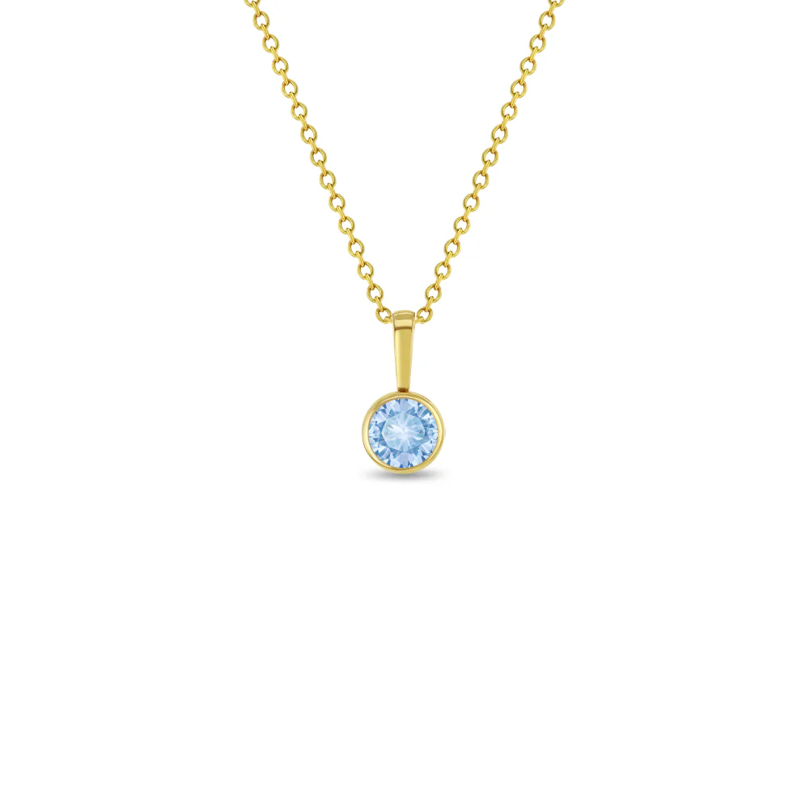 In Season 14k Gold Mar. Aquamarine CZ Birthstone Necklace