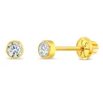 In Season 14k Gold Apr. Diamond CZ Tiny Bezel Birthstone Earrings