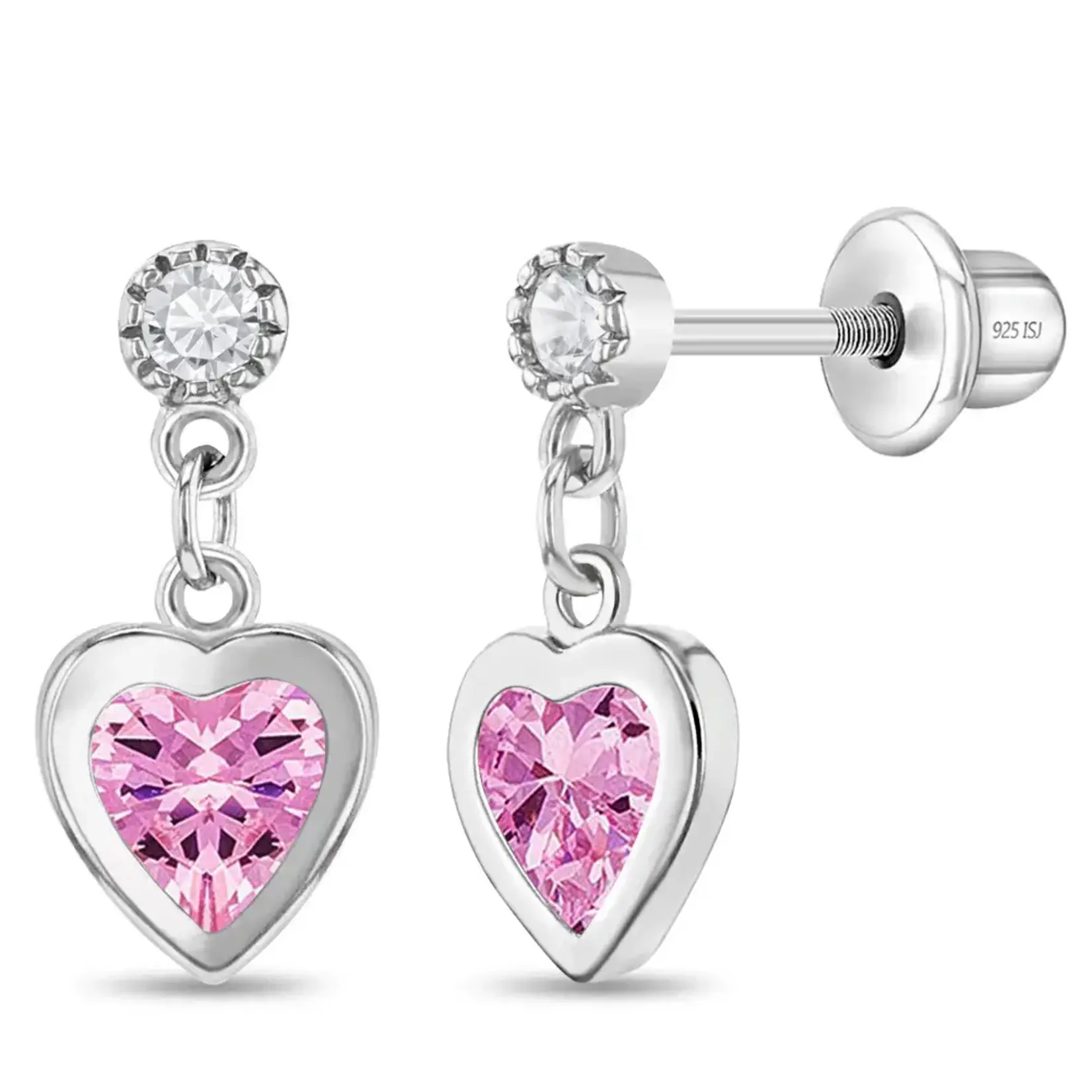 In Season SS Pink My First Dangle Hearts Earrings