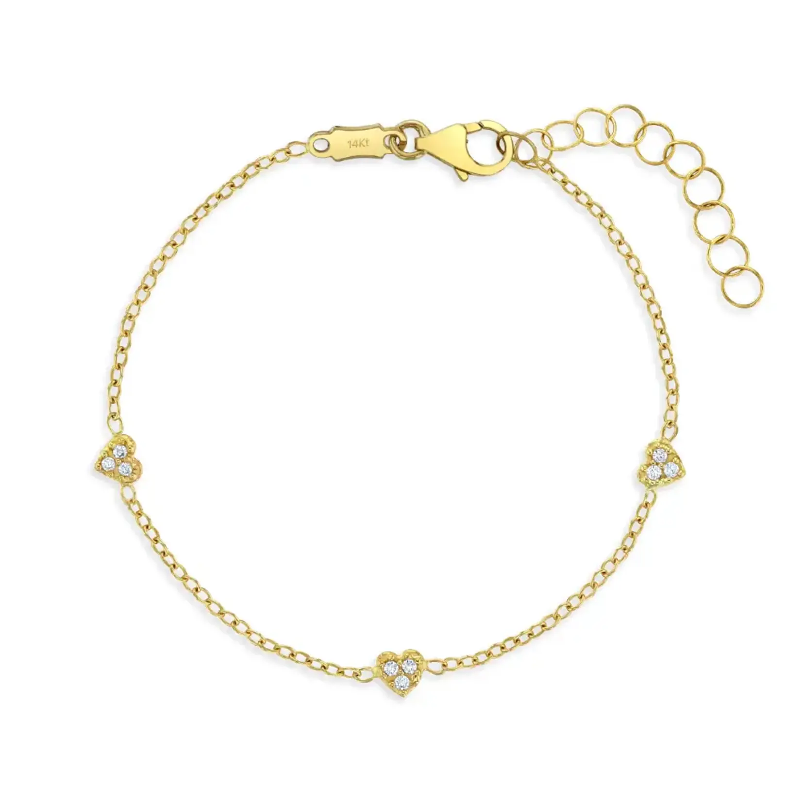 In Season 14k Gold 5"- 6" Tiny Heart Linked Bracelet