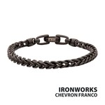 Inox 5mm Black IP Steel Sandblast Franco Chain Bracelet 8"