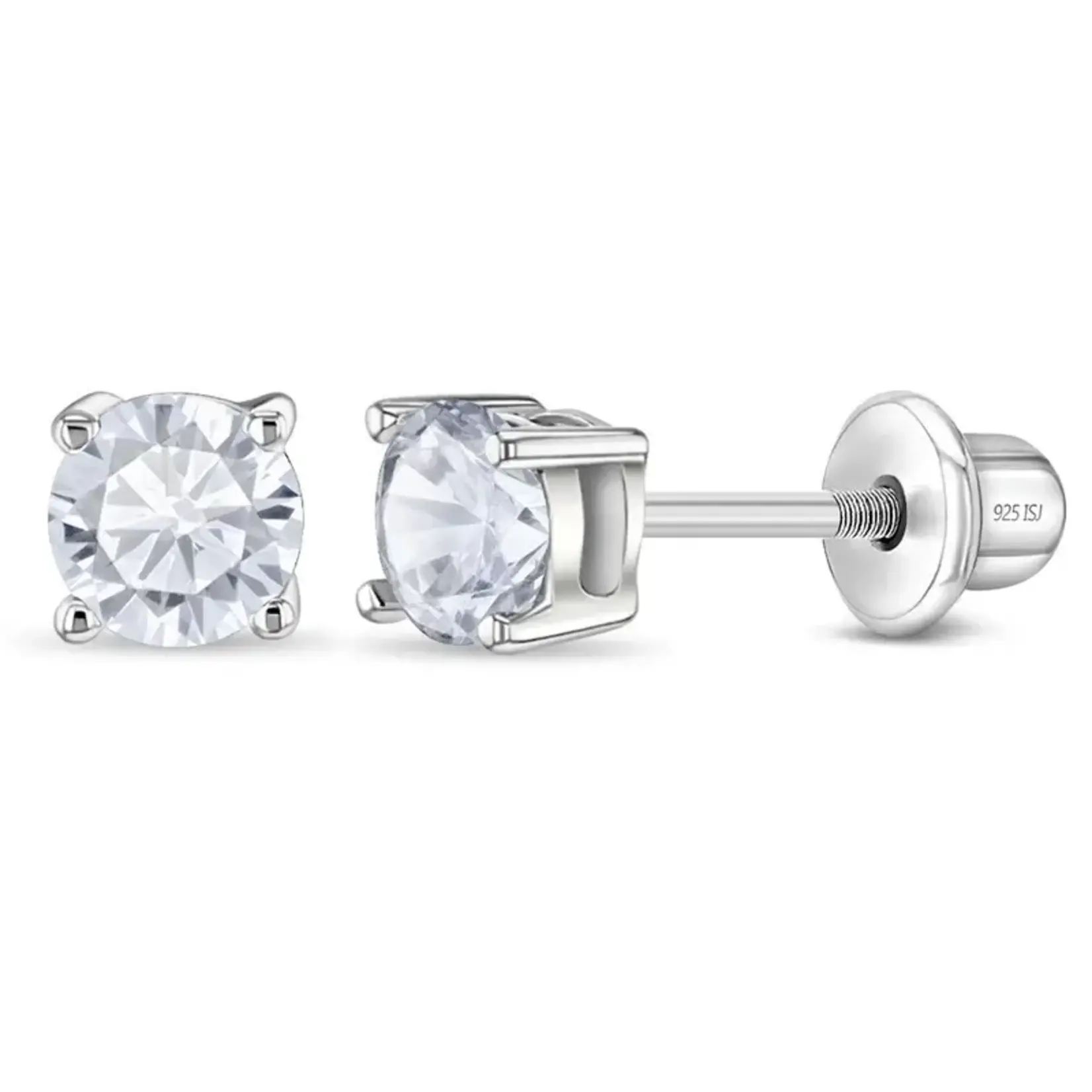 In Season SS CZ Apr. Diamond 4mm Earrings