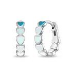 In Season SS Heart Cascade 9mm Earrings Hoop/Huggie Enamel Blue