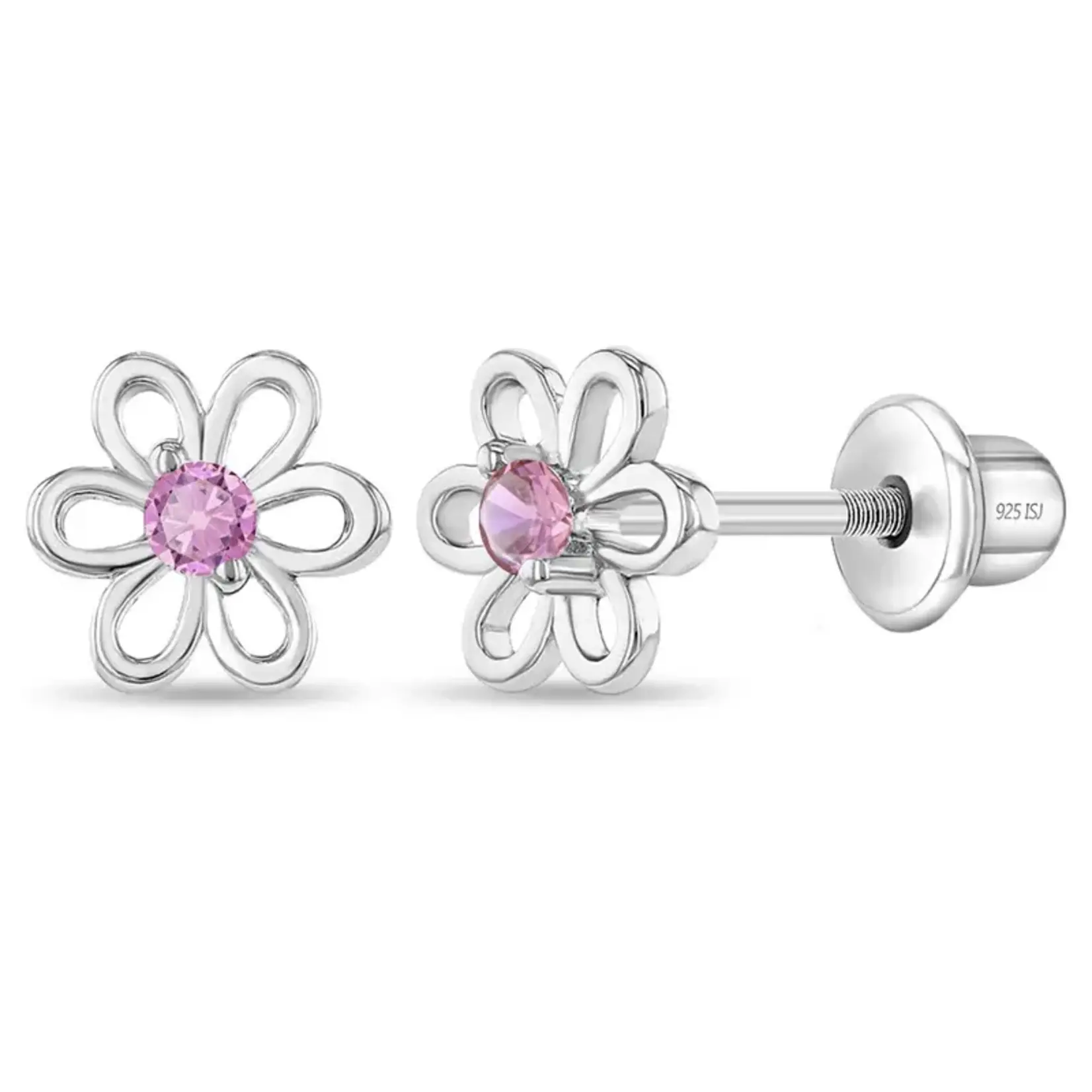In Season SS Spring Flower Pink CZ Earrings
