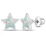 In Season SS Sparkle Star Opal Earrings White