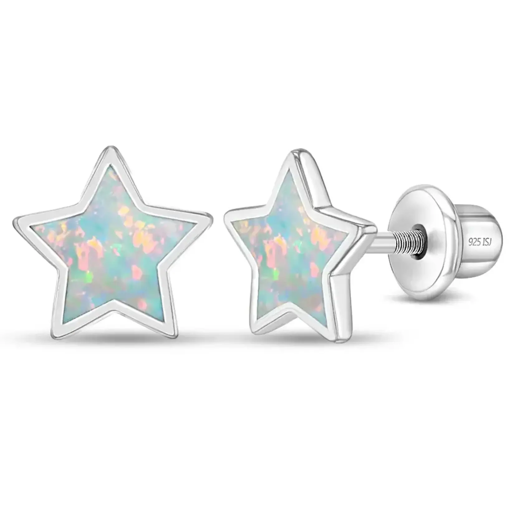 In Season SS Sparkle Star Opal Earrings White