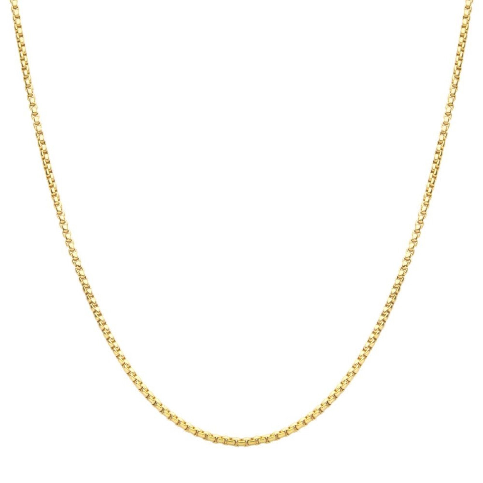Inox 3mm 18Kt Gold IP Titanium Box Chain Necklace 16"