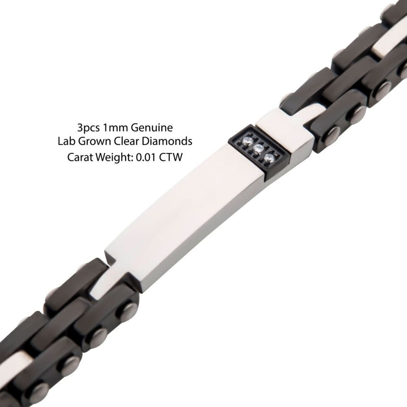 Inox 6mm Two Tone Black Tennis with Diamond 7.5"-8.5"