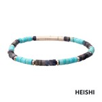 Inox Azure Voyager (Turquoise / Sodalite) Heishi Bead Bracelet 7.75"