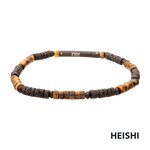 Inox Magma Tiger (Tiger-eye / Lava) Heishi Bead Bracelet 7.75"