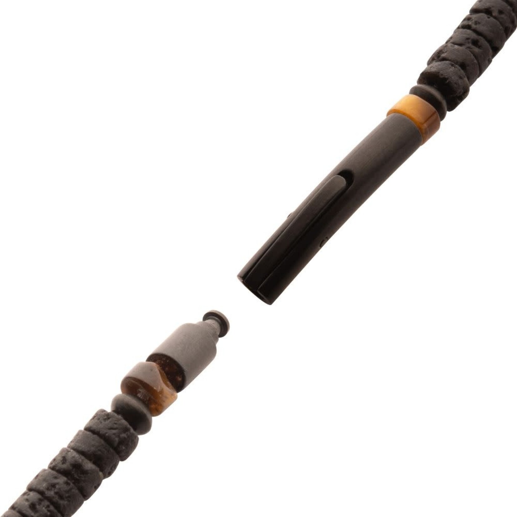 Inox Magma Tiger (Tiger-eye / Lava) Heishi Bead Bracelet 7.75"