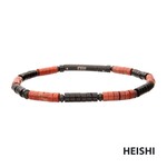 Inox Inferno (Red Jasper / Onyx) Heishi Bead Bracelet 7.75"