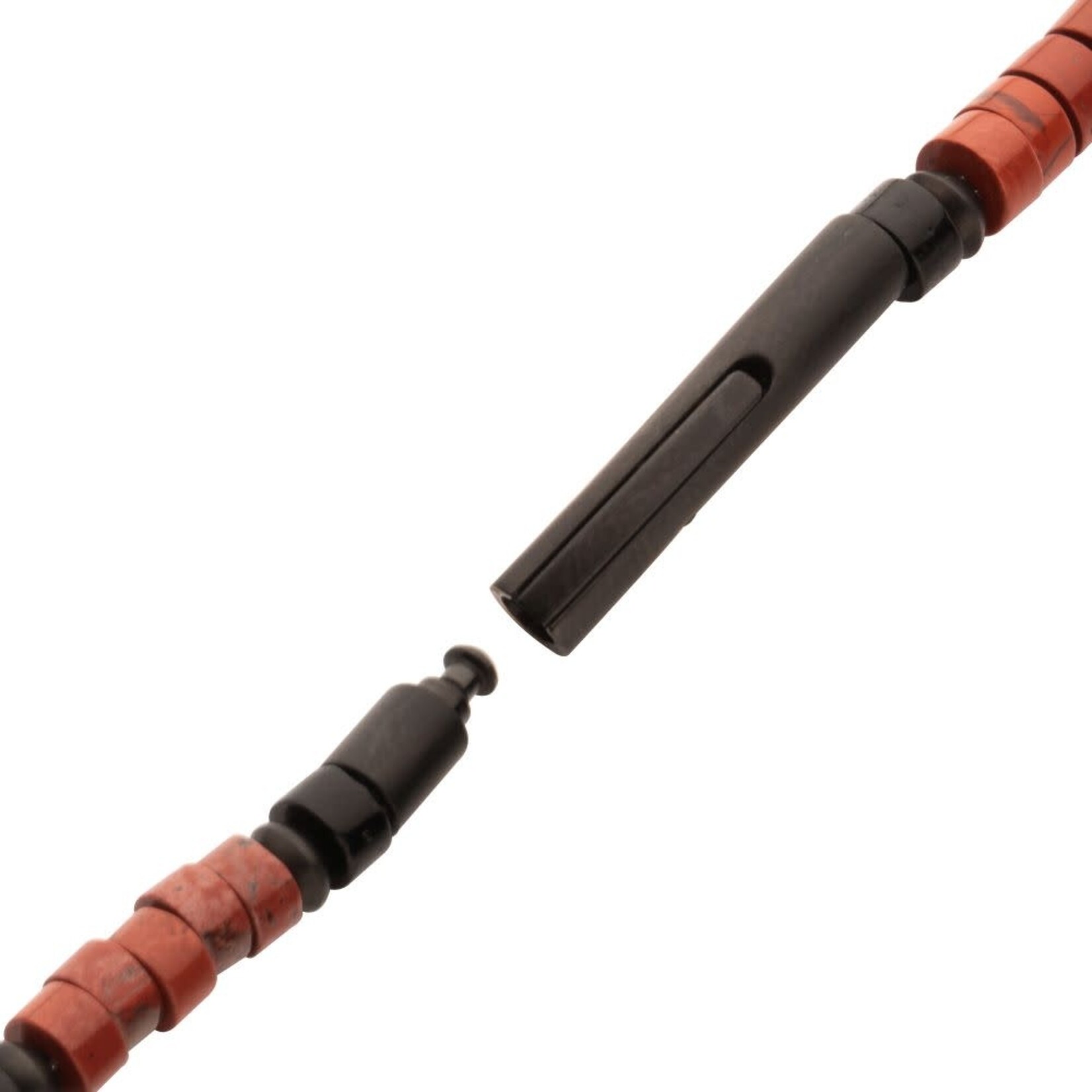 Inox Inferno (Red Jasper / Onyx) Heishi Bead Bracelet 7.75"