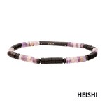 Inox Imperial Dusk (Amethyst / Onyx) Heishi Bead Bracelet 7.75"