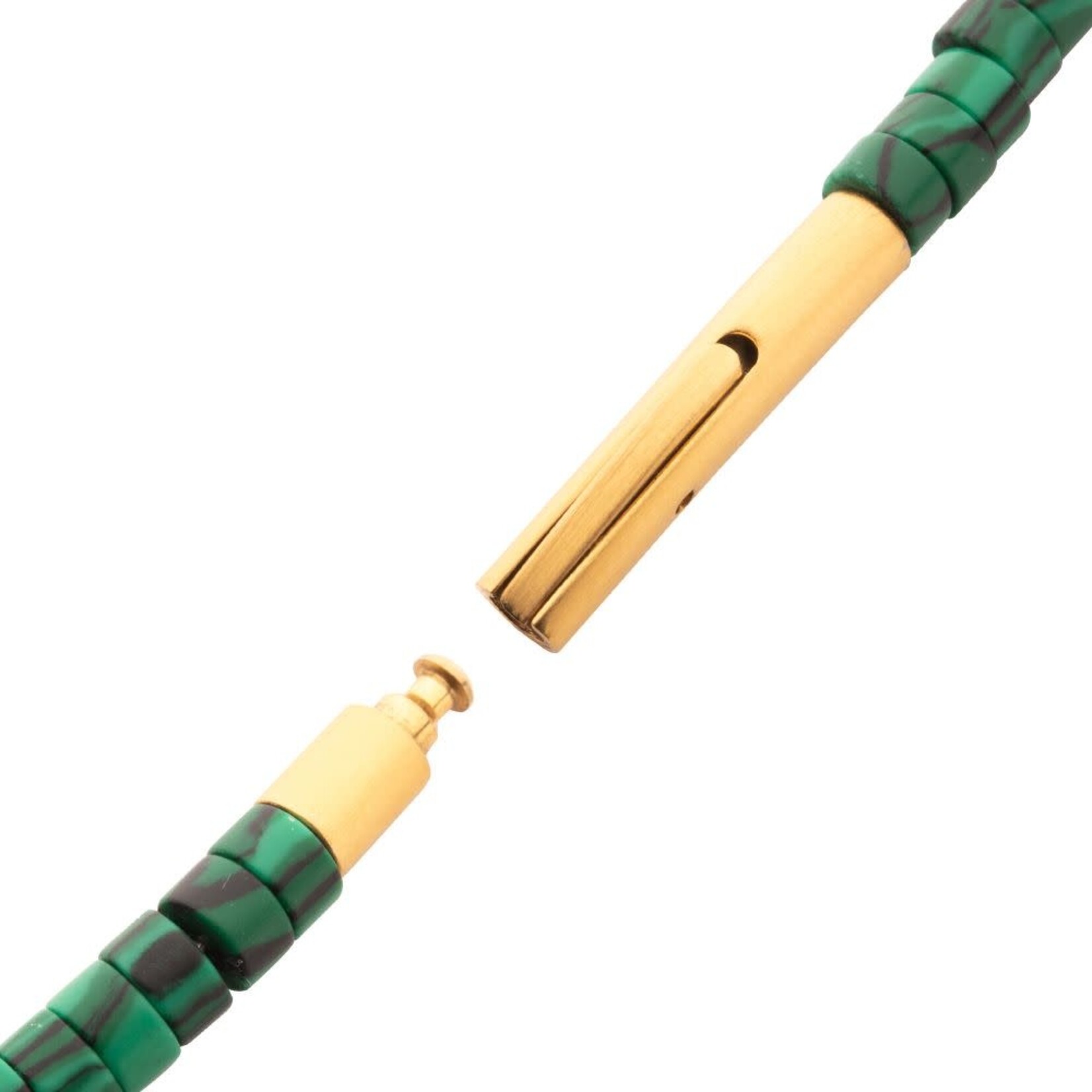 Inox TerraFirm (Brown Jasper / Malachite) Heishi Bead Bracelet 7.75"