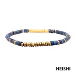 Inox SkyWeaver (Hematite / Lapis Lazuli) Heishi Bead Bracelet 7.75"