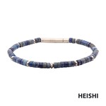 Inox RiverRunner (Blue Lapis Lazuli) Heishi Bead Bracelet 7.75"