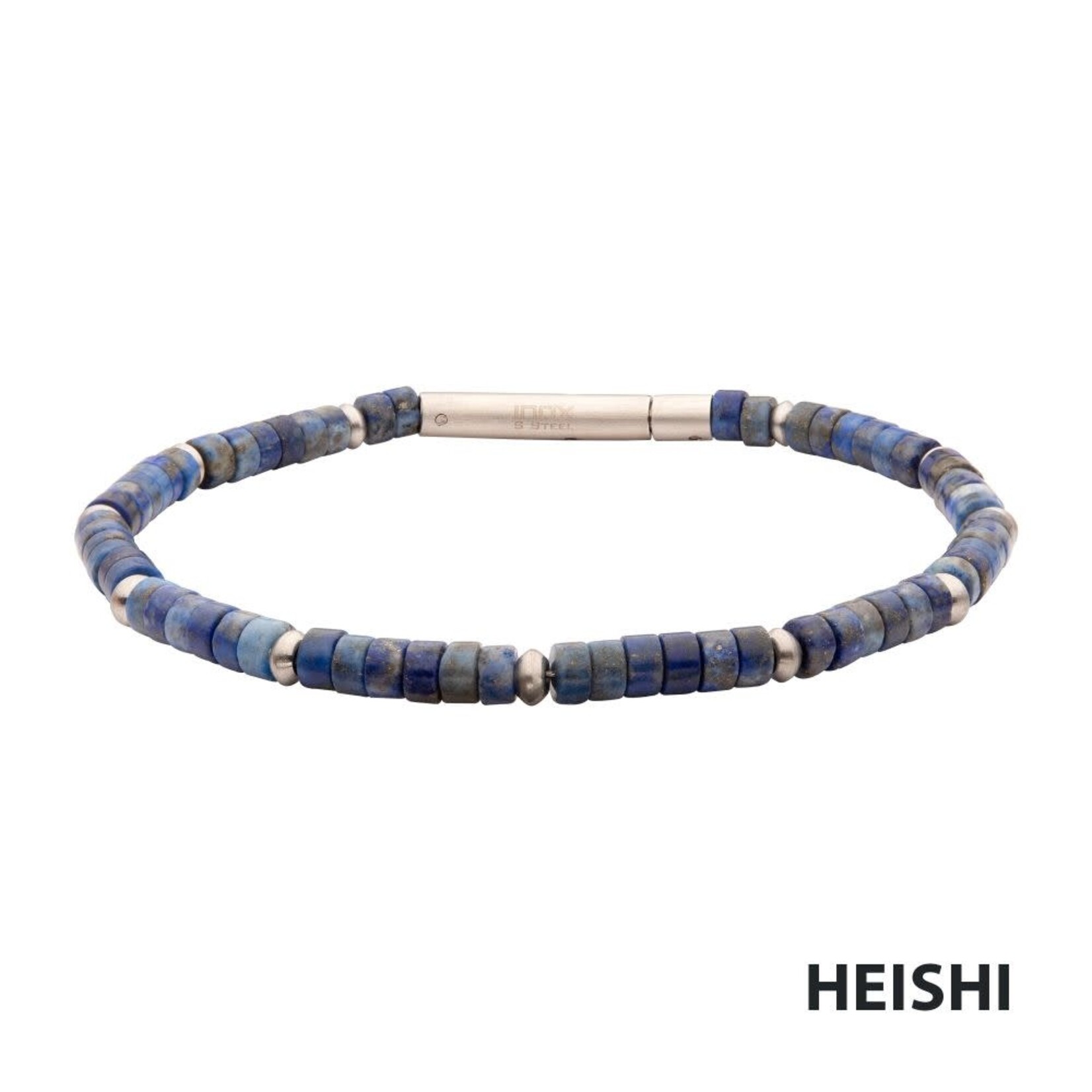 Inox RiverRunner (Blue Lapis Lazuli) Heishi Bead Bracelet 7.75"
