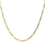 Inox 4.7mm 18Kt Gold IP Titanium Figaro Chain Necklace 20"