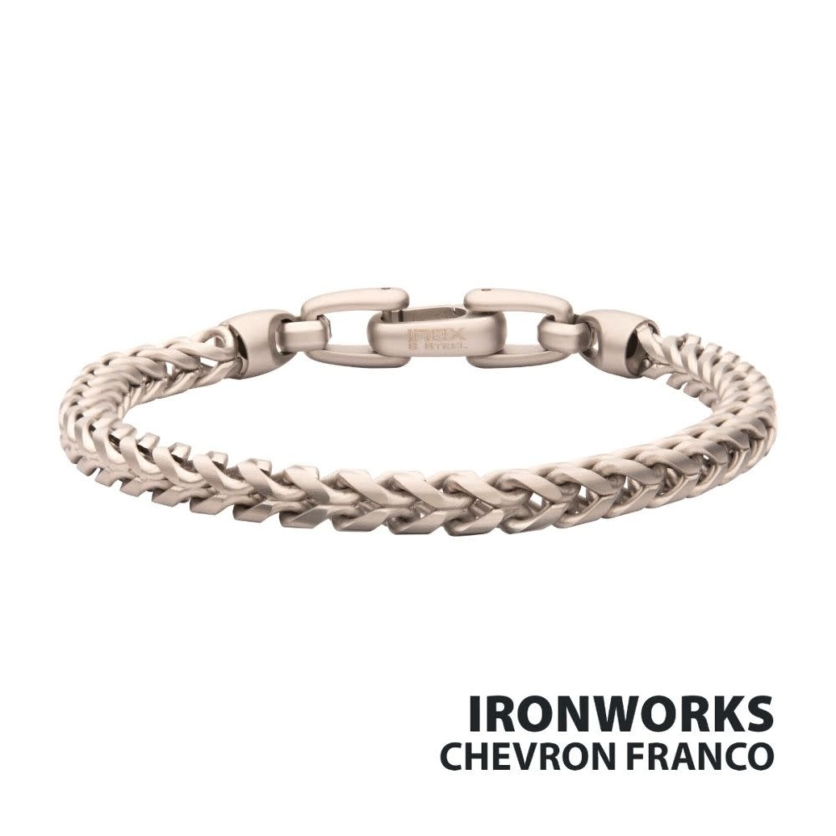 Inox 5mm Stainless Steel Sandblast Franco Chain Bracelet 8"