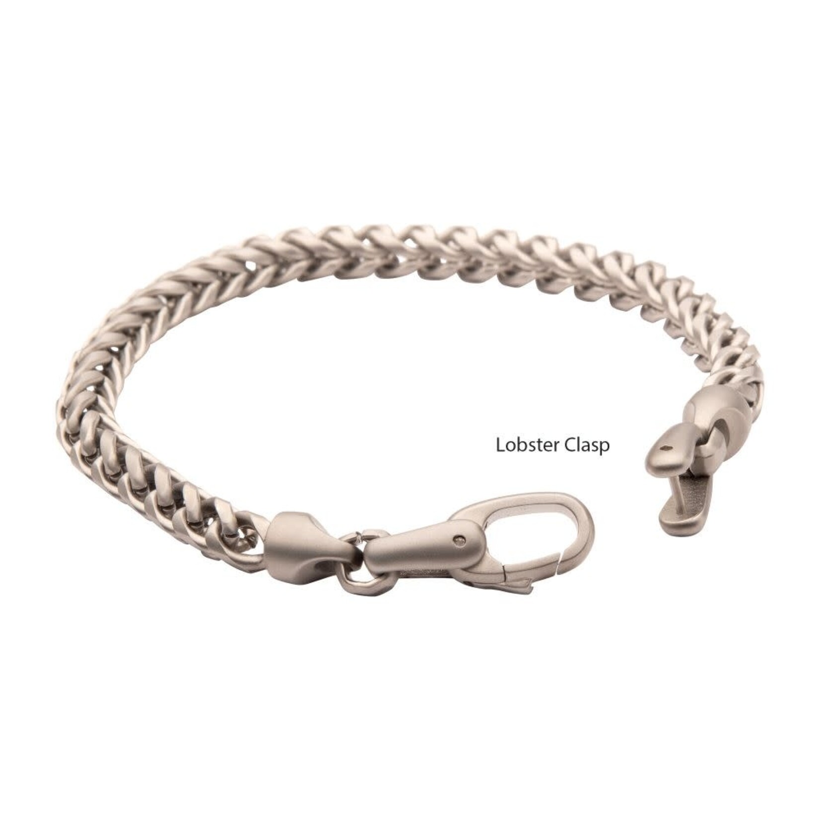 Inox 5mm Stainless Steel Sandblast Franco Chain Bracelet 8"