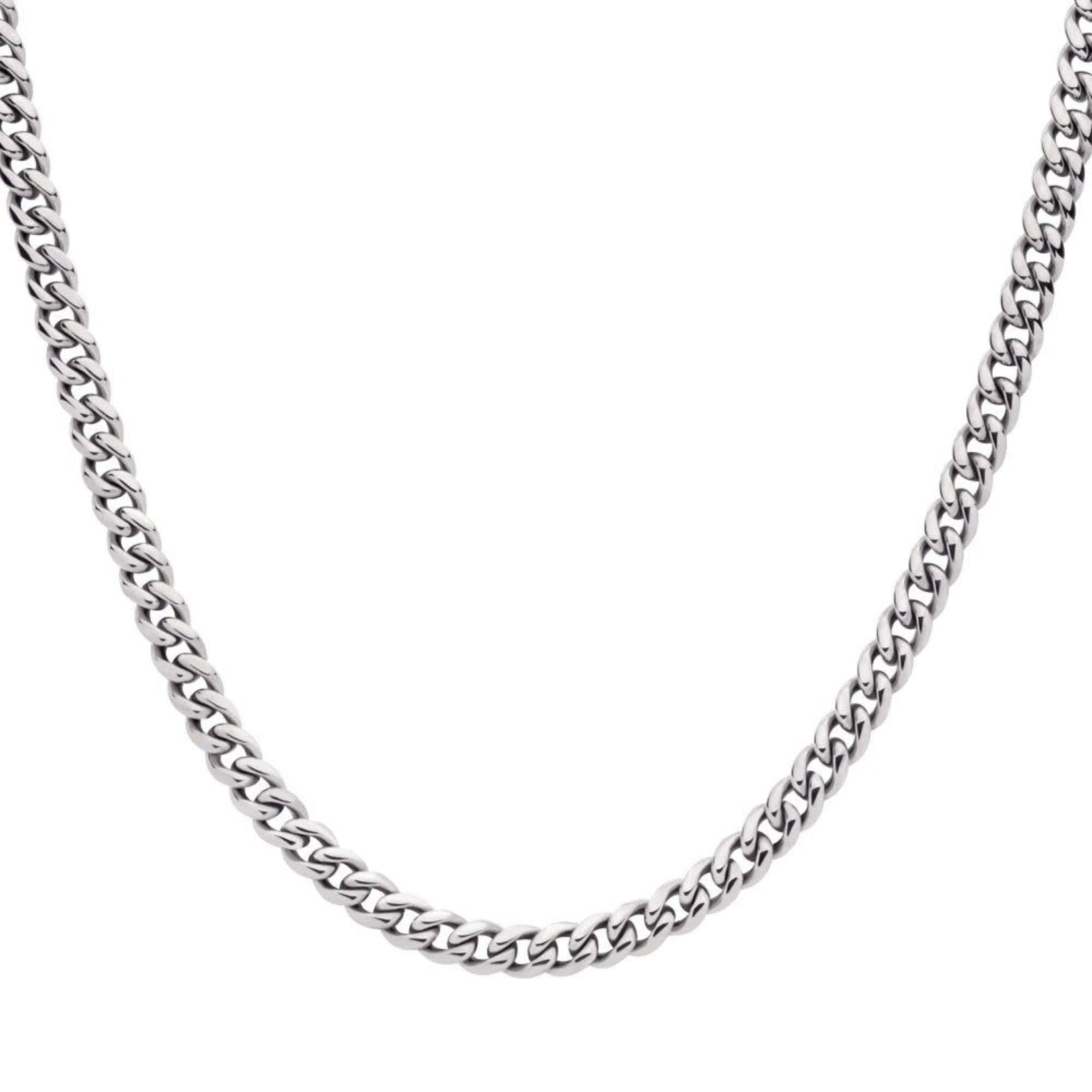 Inox 6mm Steel Miami Cuban Chain Necklace with CNC Precision Set CZ Double Tab Box Clasp 22"