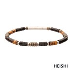 Inox Pyro Sentinel (Onyx / Pyrite / Tiger-eye) Heishi Bead Bracelet