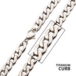 Inox 7.4mm Titanium Curb Chain Necklace with Lobster Clasp 22"